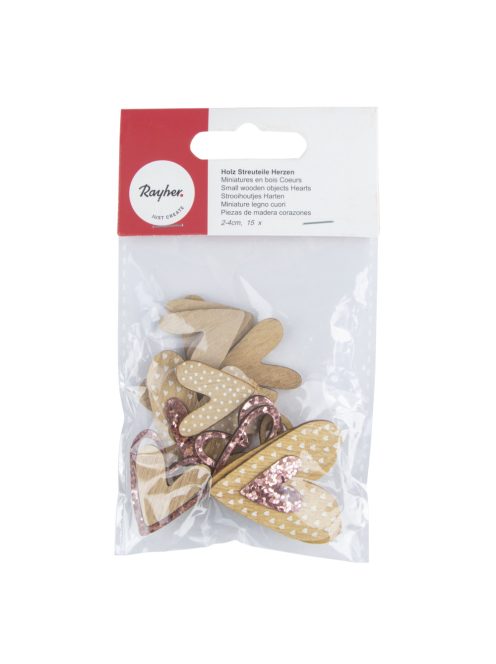 Famatrica szívek, sort. 2-4cm, 15 db