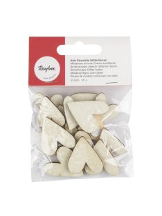 Famatrica Glitterszívek, fehér, sort. 2+3cm, 16 db