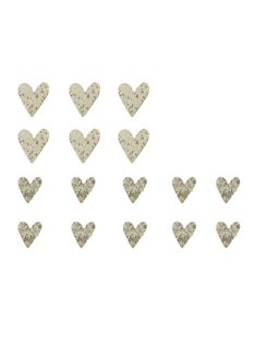 Famatrica Glitterszívek, kasmír arany, sort. 2+3cm, 16 db