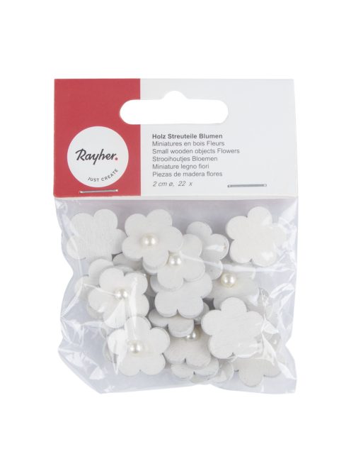 Famatrica virág, 2cm, fehér, 22 db