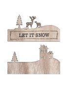 Fadísz pl. képeslaphoz, "LET IT SNOW", 11x6,2cm, 2-darabos, 1 db