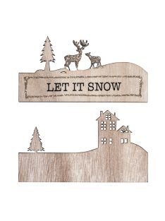   Fadísz pl. képeslaphoz, "LET IT SNOW", 11x6,2cm, 2-darabos, 1 db