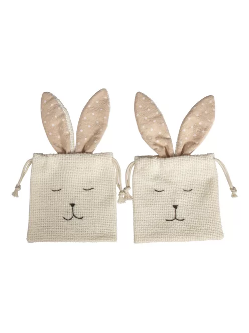 Fabric pouch Rabbit, 12x21cm, tab-bag, 2 pcs