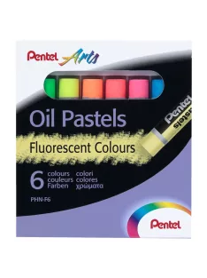   Kréta olajpasztell készlet, PHN-F6 Pentel, 6 klf., fluoreszkáló