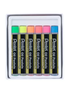   Kréta olajpasztell készlet, PHN-F6 Pentel, 6 klf., fluoreszkáló