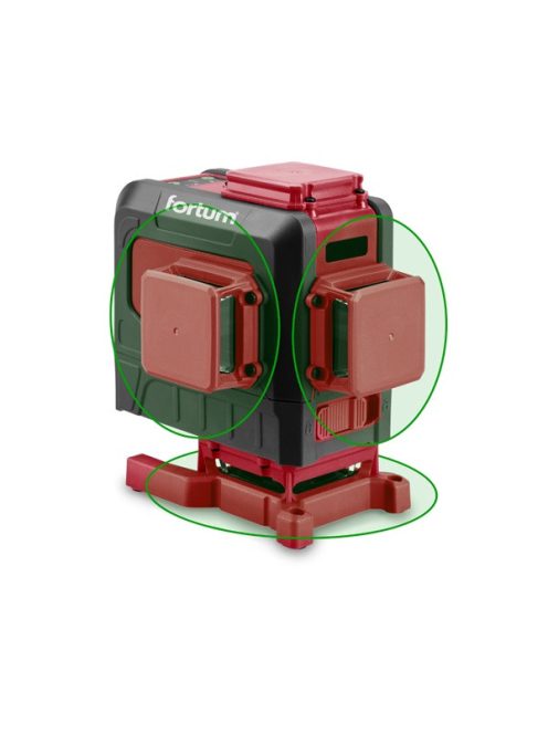 automatikus lézeres vízszintező, ZÖLD, 3D (3×360°) pontosság: 0,2mm/1m, 1/4" és 5/8" menet