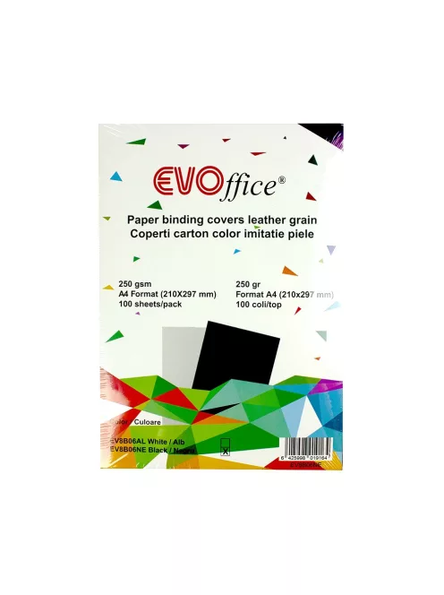 Hátlap, A4, 250 g. bőrhatású 100 db/csomag, Evo fekete