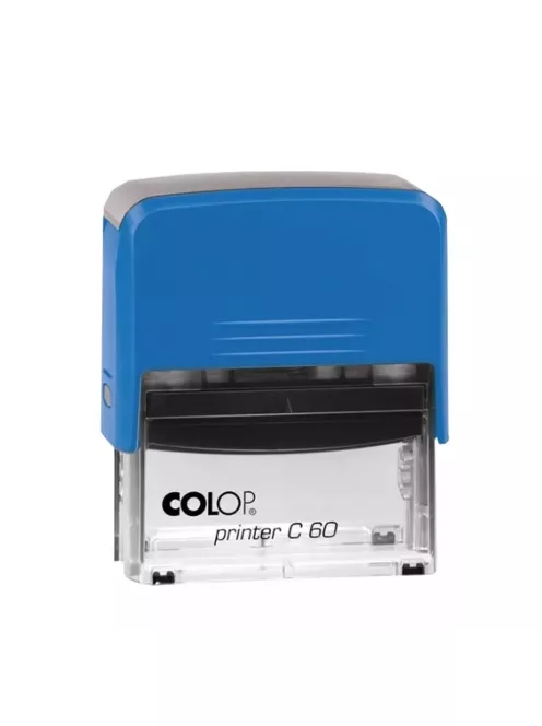 Bélyegző C60 Printer Colop átlátszó kék ház/fekete párna