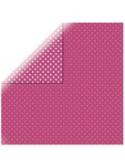 Pöttyös scrapbookpapír "Dots&Stripes", pink, 30,5x30,5cm, 180g/m2