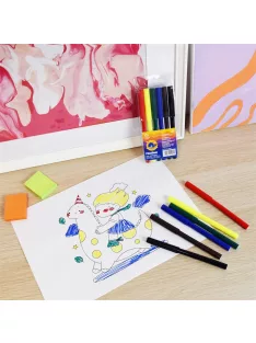   Rostirón kúpos végű, vízbázisú készlet, 1mm, Bluering®, 6 klf. szín, 