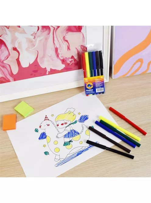 Rostirón kúpos végű, vízbázisú készlet, 1mm, Bluering®, 6 klf. szín, 