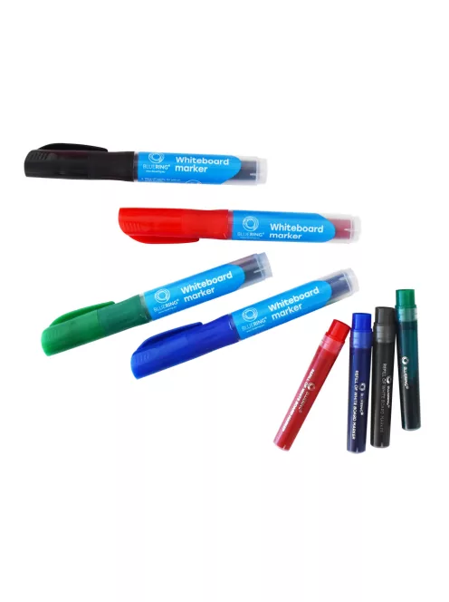 Táblamarker 3mm, kerek, cserélhető betétes, Bluering piros