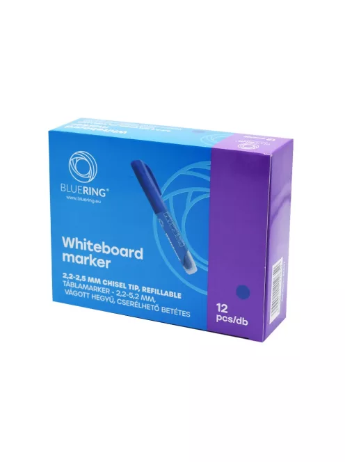 Táblamarker 2,2-5,2mm, vágott hegyű, cserélhető betétes, Bluering kék
