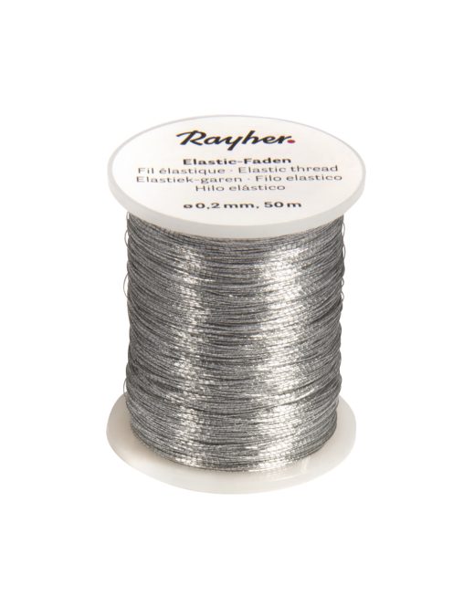 Rugalmas fűzőszál, ezüst, 0,2 mm, 50 m/tek.