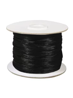 Szaténzsinór, fekete, 2 mm, 50 m