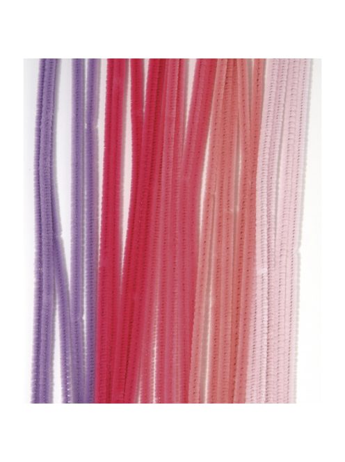 Zseníliadrót, 30 cm, rózsaszín árnyalatok vegyesen, csom. 25 db, 6 mm vastag