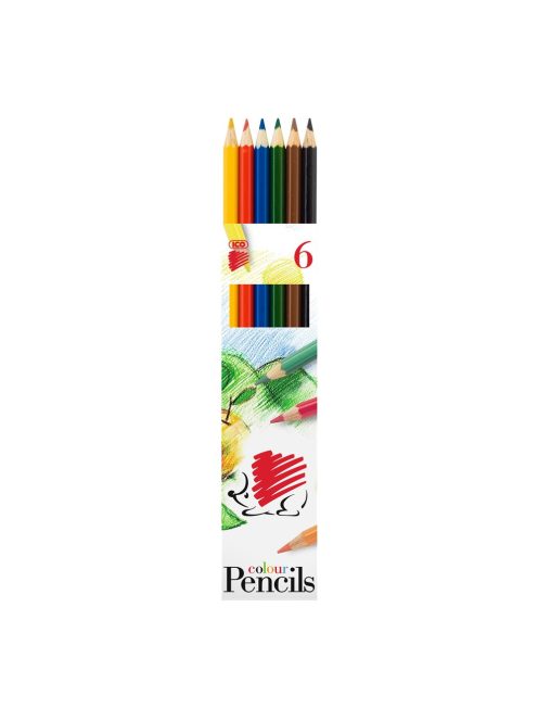 Színes ceruza készlet, hatszögletű Süni Ico 6 klf. szín