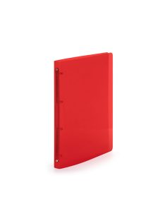   Gyűrűskönyv A4, 4 gyűrűs 2cm gerinc áttetsző PP,  Karton P+P Lines piros