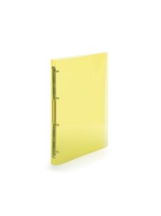   Gyűrűskönyv A4, 4 gyűrűs 2cm gerinc áttetsző PP,  Karton P+P Lines sárga