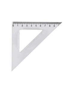 Vonalzó háromszög 45° 10.5 cm, műanyag