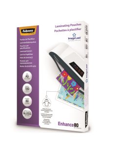   Lamináló fólia, A5, 80 mikron, fényes, 100 db/doboz, Fellowes®
