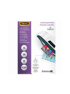   Lamináló fólia, A5, 80 mikron, fényes, 100 db/doboz, Fellowes®