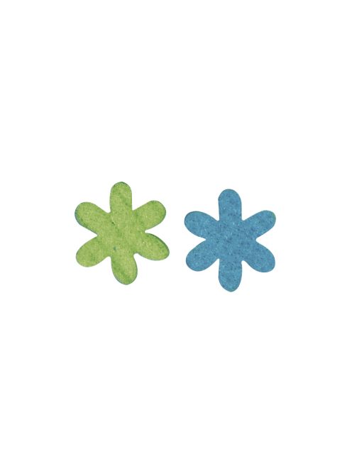 Filc csillagvirág, 3 cm, kék/zöld, 2 színben, csom. 12 db