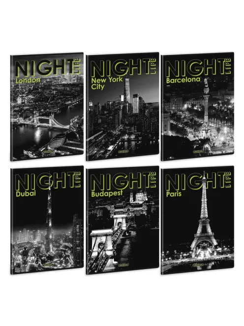 Ars Una Night Life A/4 extra kapcsos füzet-vonalas