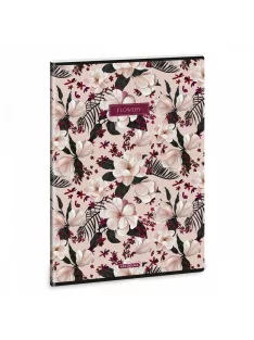   Ars Una Flowery pink A/4 extra kapcsos füzet-négyzethálós