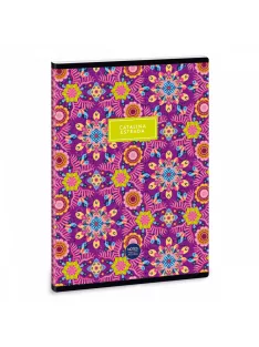   Catalina Estrada Pink Flowers A/5 extra kapcsos füzet-négyzethálós