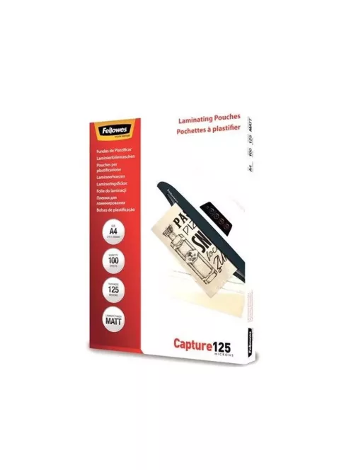 Lamináló fólia, A4, 125 mikron, matt, 100 db/doboz, Fellowes®