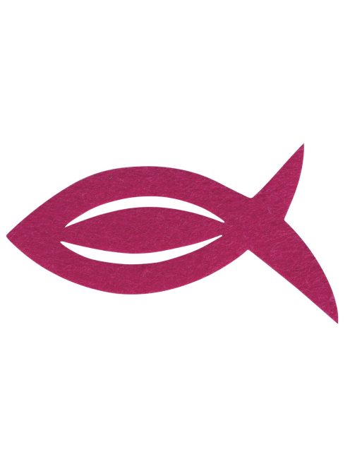 Filcmandzsetta szalvétához, hal, pink, 13,5x7,5x0,2cm, 6 db