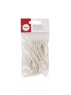 Pamutzsinór jutamaggal, fehér, átm.5 mm, 3 m