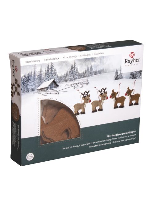 Barkácscsomag: Filc rénszarvasok 7,5-9 cm vegyes, 4 db