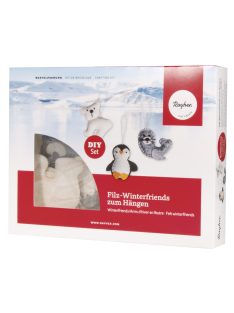   Barkácscsomag: filc téli állatok, 8 cm, 1x fóka, pingvin, jegesmede