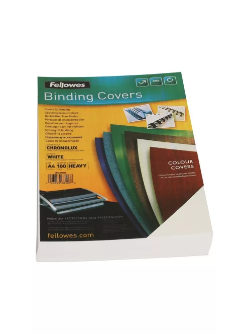 Hátlap, A4, 250 g, fényes 100 db/csomag, Fellowes® ChromoLux, fehér