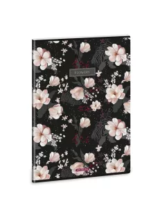 Ars Una Flowery black A/4 extra kapcsos füzet-sima