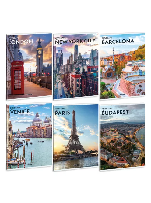 Ars Una Cityscape A/4 extra kapcsos füzet-sima