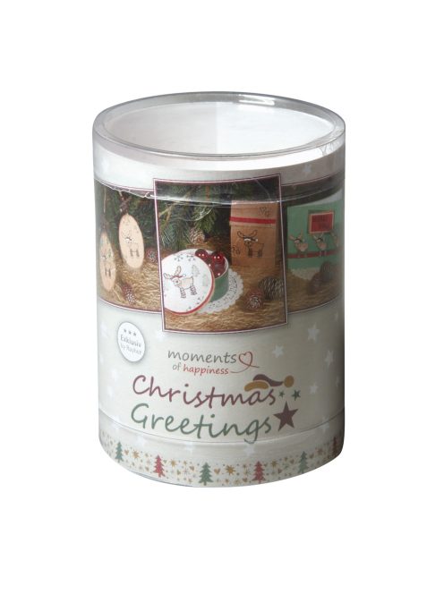 Mini fa bélyegzőkészlet vidám jávorszarvasok, 5 db, átm.2,5x3cm,1 db átm.6,5x2 cm+tartozékok