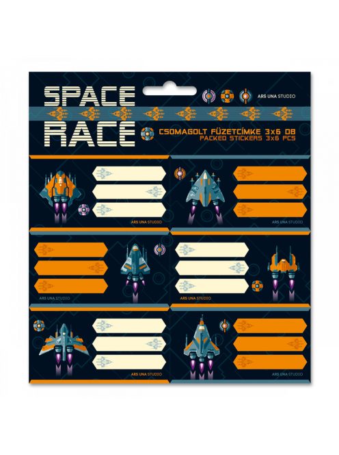 Ars Una Space Race csomagolt füzetcímke (3x6 db)