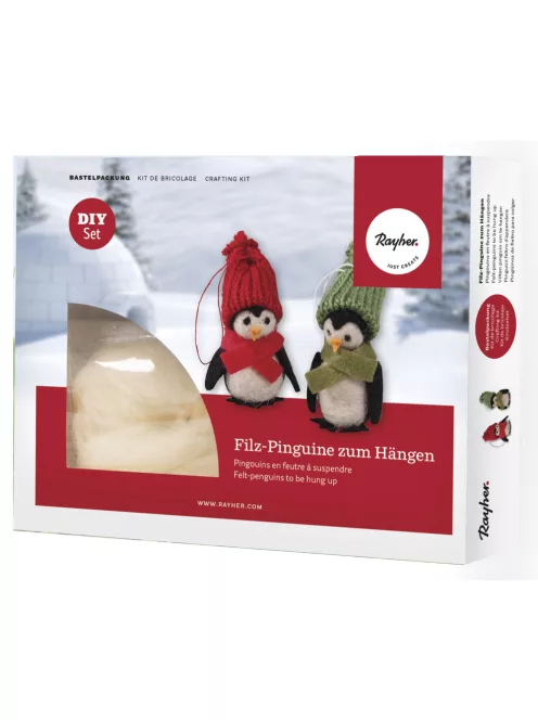 Barkácscsomag: filcpingvinek, felakasztható, 8cm, Box 2 db