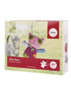 Barkácscsomag: horgolt cica, 12 cm, Box 1 db