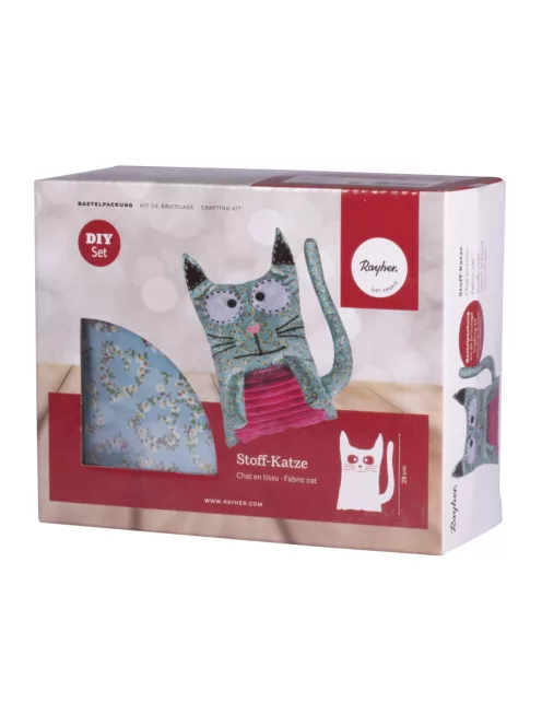 Barkácscsomag: textilmacska, 21x11x28cm, Box 1 db