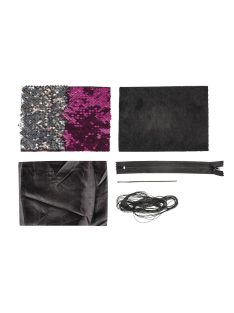 Barkácscsomag: simogatós flitteres táska, 15x10 cm