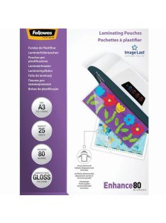  Lamináló fólia, A3, 80 mikron, fényes, 25 db/doboz, Fellowes®