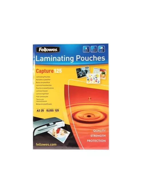 Lamináló fólia, A3, 125 mikron, fényes, 25 db/doboz, Fellowes®
