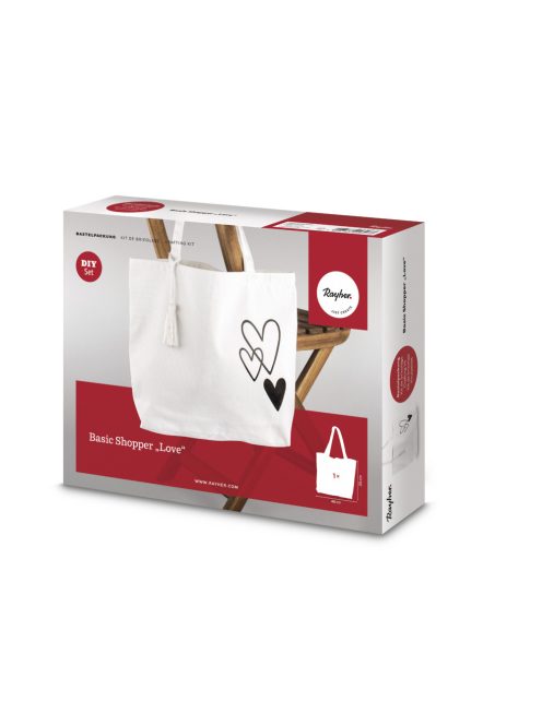 Barkácscsomag: Bevásárlótáska "Love", 46x35cm, 