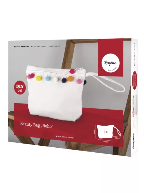 Barkácscsomag: neszesszer "Boho", 21x15x5cm, Box 1Set