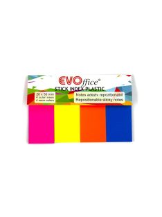   Jelölőcímke 20x50mm, 4x25lap, papír, vegyes neon színek EVOffice