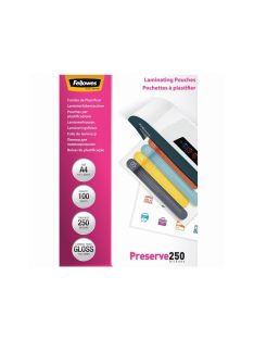   Lamináló fólia, A4, 250 mikron, fényes, 100 db/doboz, Fellowes®